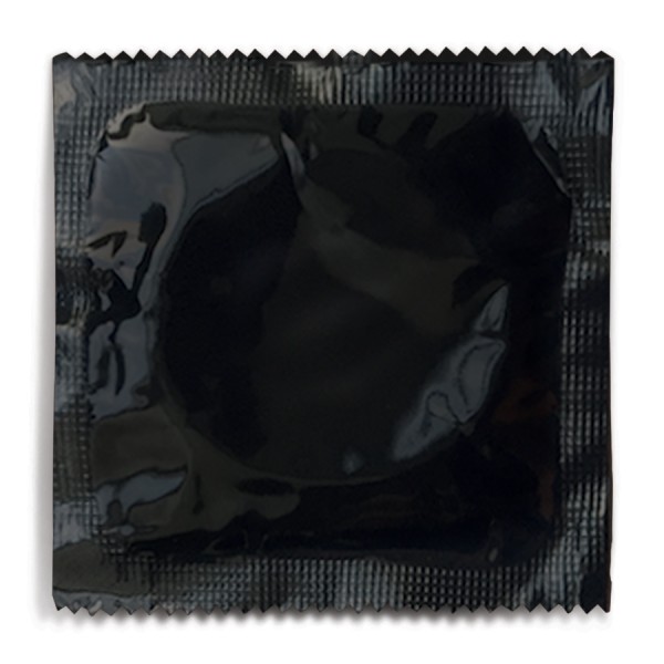 Custom Designed Foil Condom - Black