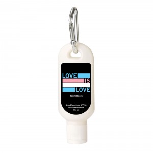 Love Is Love Trans Pride Sunscreen Carabiner