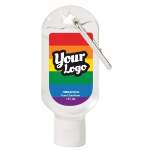 Pride Flag Hand Sanitizer Carabiner