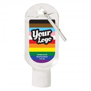 Pride Inclusive Flag Hand Sanitizer Carabiner
