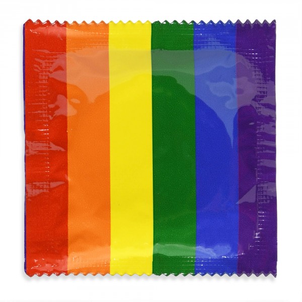 Custom Designed Foil Condom - Rainbow