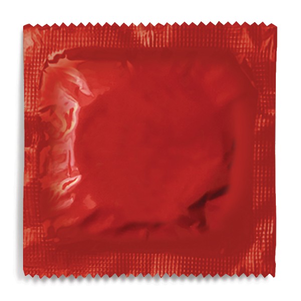 Custom Designed Foil Condom - Red