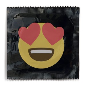 Smiley Hearts Emoji Condom