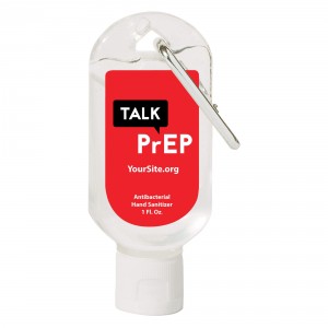 Talk PrEP Hand Sanitizer Carabiner