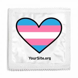 Transgender Flag Heart Condom