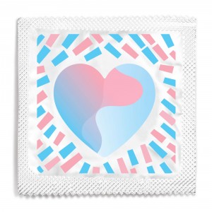 Transgender Pride Heart Condom