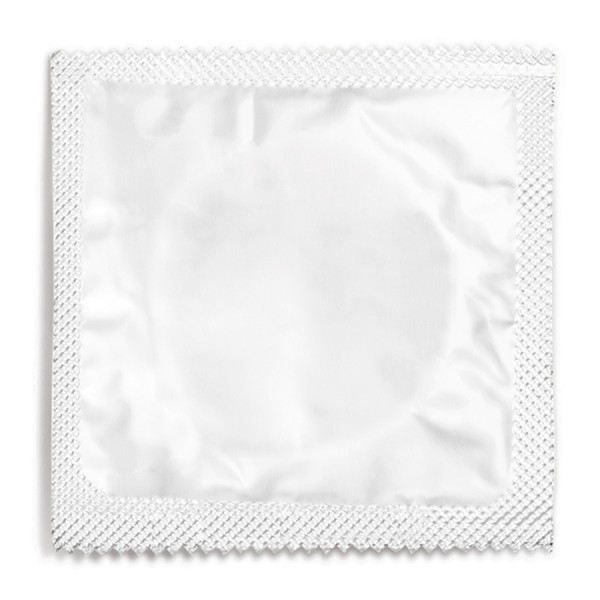 Custom Designed Foil Condom - White