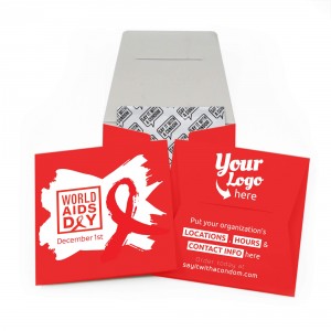 World AIDS Day Condom Wallet - Brush Logo Design